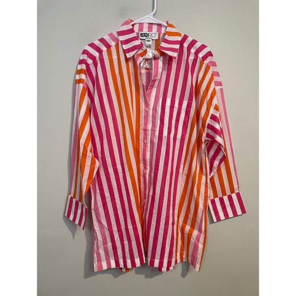 Revolve x Beach Riot Alexa Button Down Top in Sunshine Stripes Size Small/Medium - Picture 2 of 9